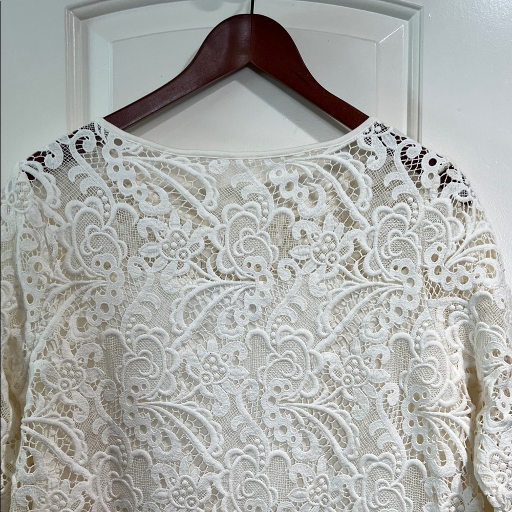 J. Jill Cream Lace Women's Blouse - Picture 6 of 11